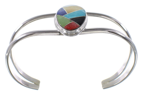 Multicolor Genuine Sterling Silver Cuff Bracelet Jewelry RX95885